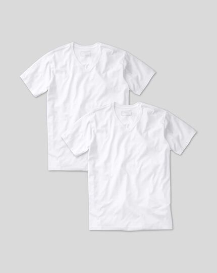 2 pack Unisex Plain White Cotton T Shirt
